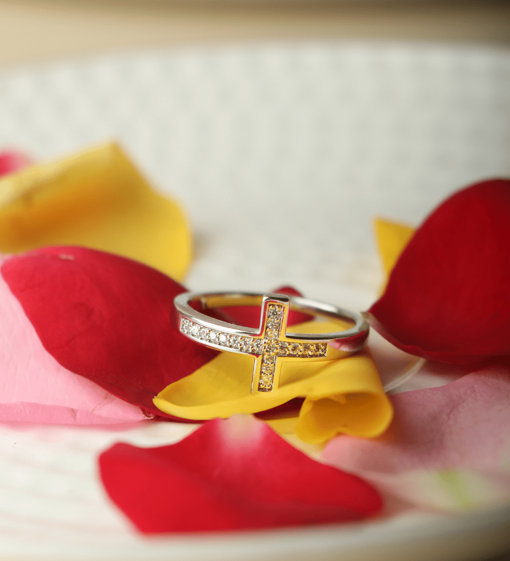 Pave Zircon Cross Ring