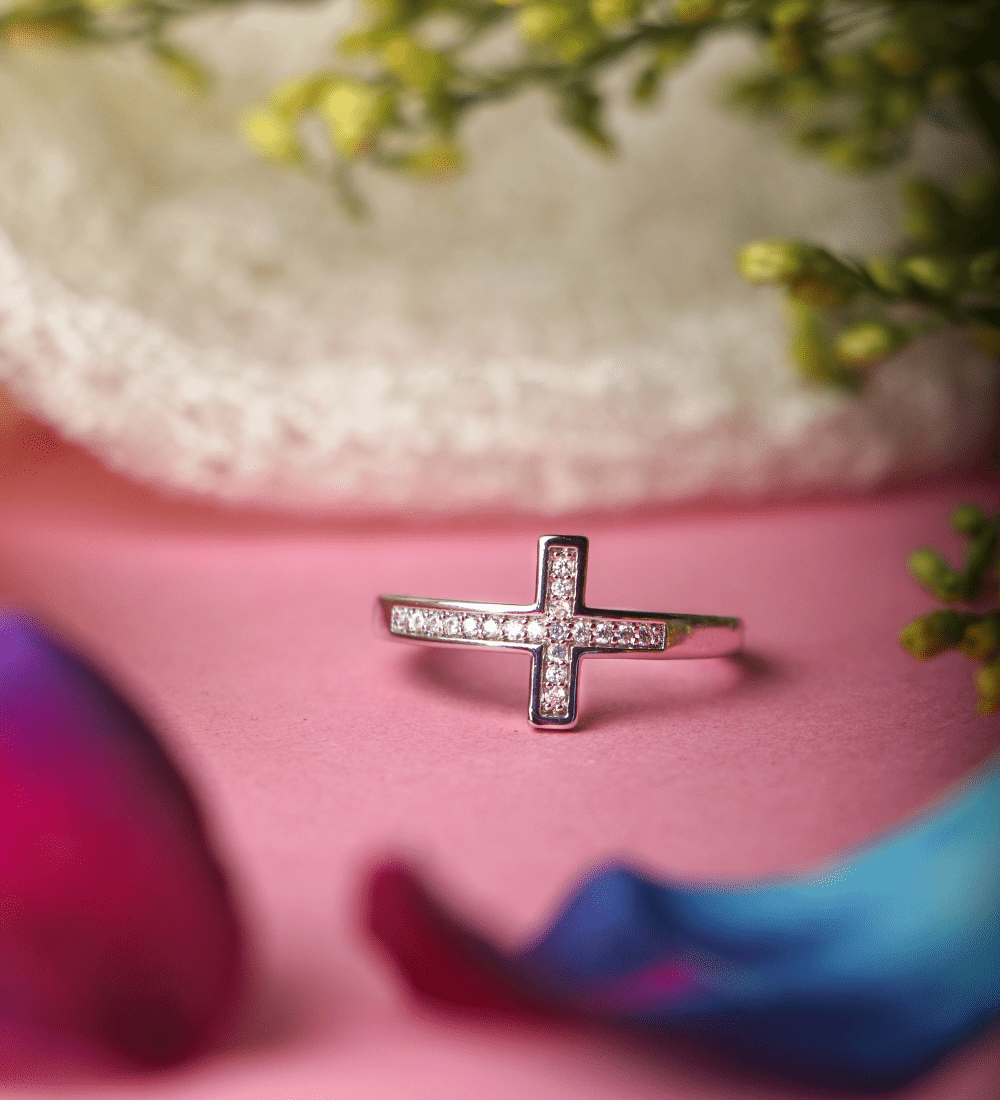 Pave Zircon Cross Ring
