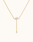 Crystal Drop Necklace - 18k Gold ( Demi Fine )