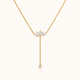Crystal Drop Necklace - 18k Gold ( Demi Fine )