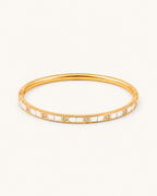 White Crystal Kada - 18k Gold (Demi Fine)