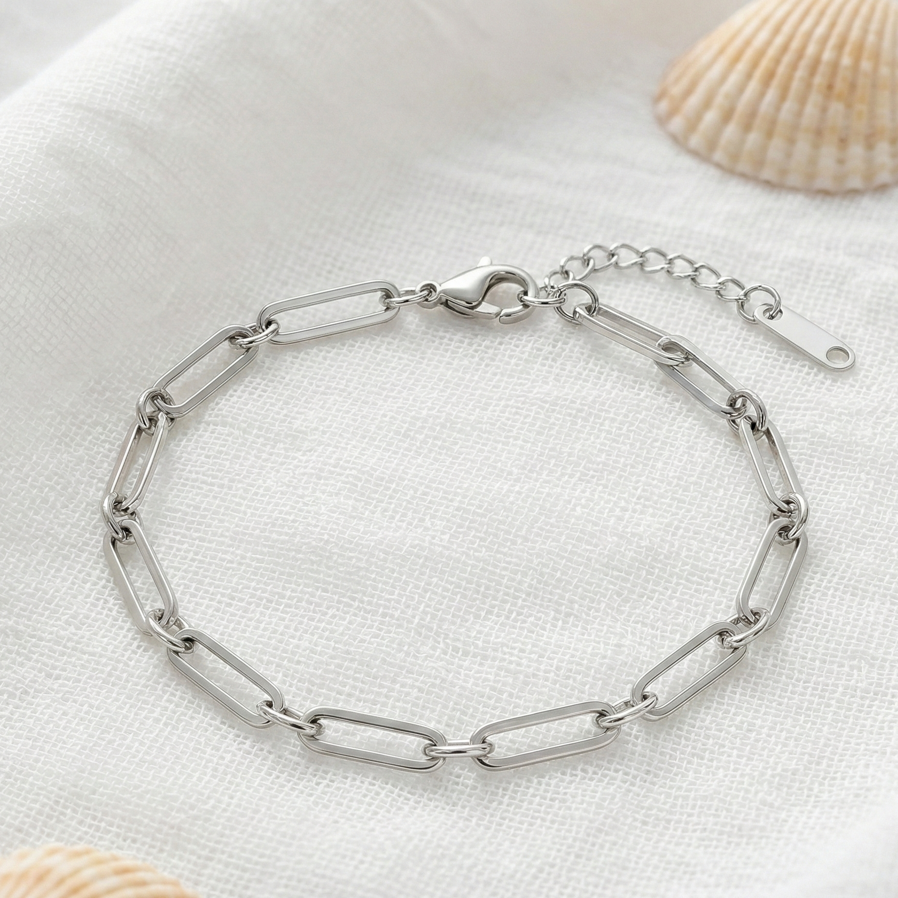 Silver Paperclip Chain Bracelet