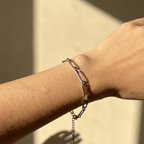 Paper Link bracelet - Rhodium Plated