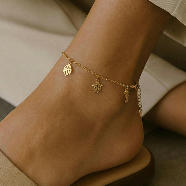 Turtle Seahorse Shine Anklet