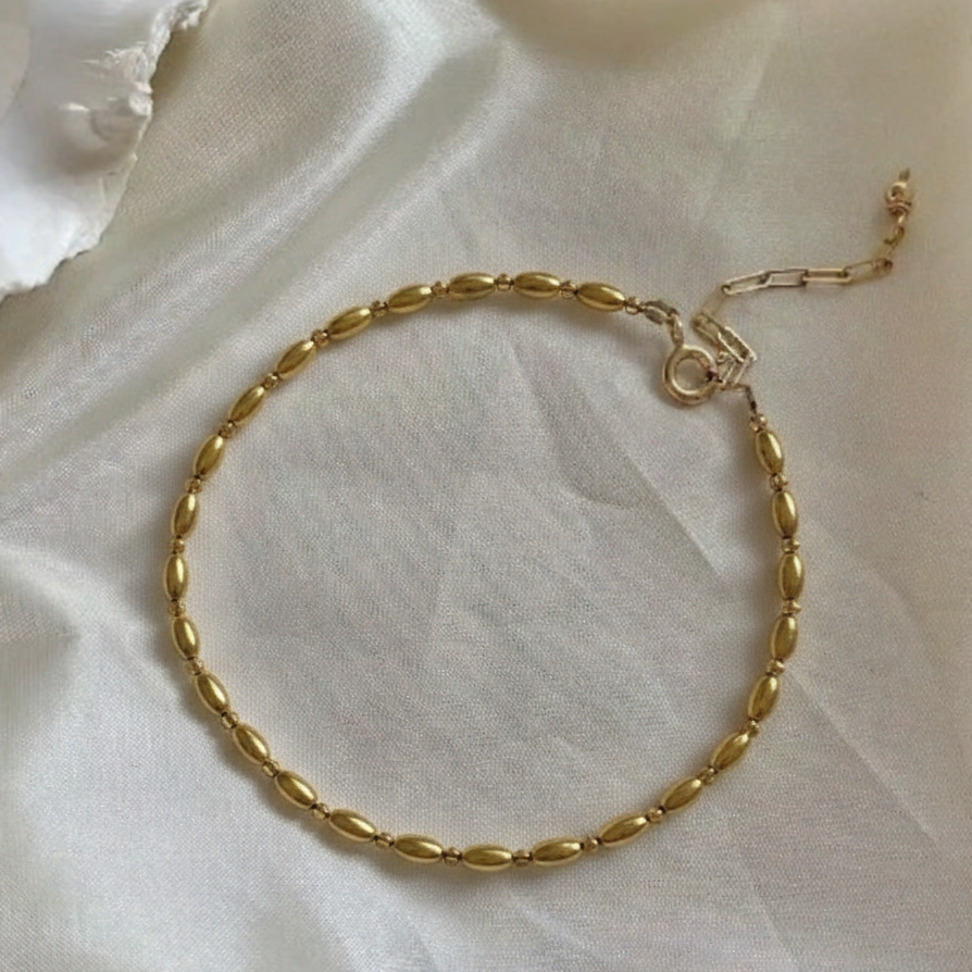 Gold Beaded Chain Bracelet
