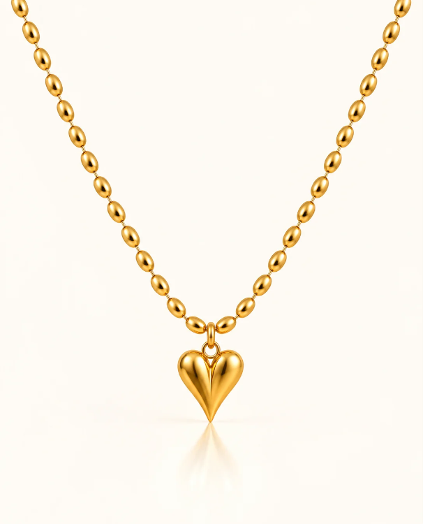 Gold Heartbeat Pendant Necklace