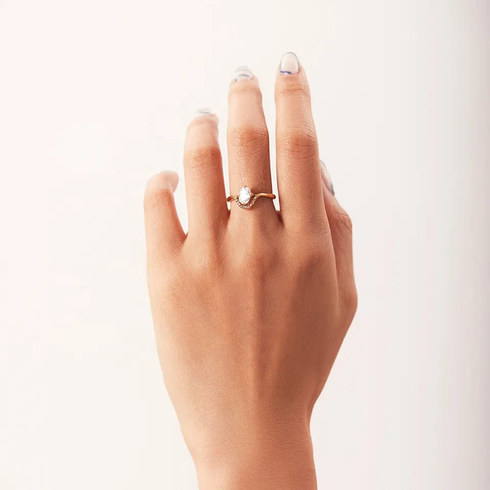 Tusk Chimes Leaf Ring