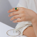 Emerald Marble Ring - 18k Gold (Demi Fine)
