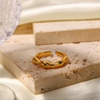 Textured Statement Ring 18K Gold(Demi Fine)