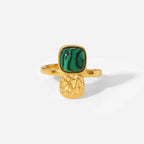 Emerald Marble Ring - 18k Gold (Demi Fine)