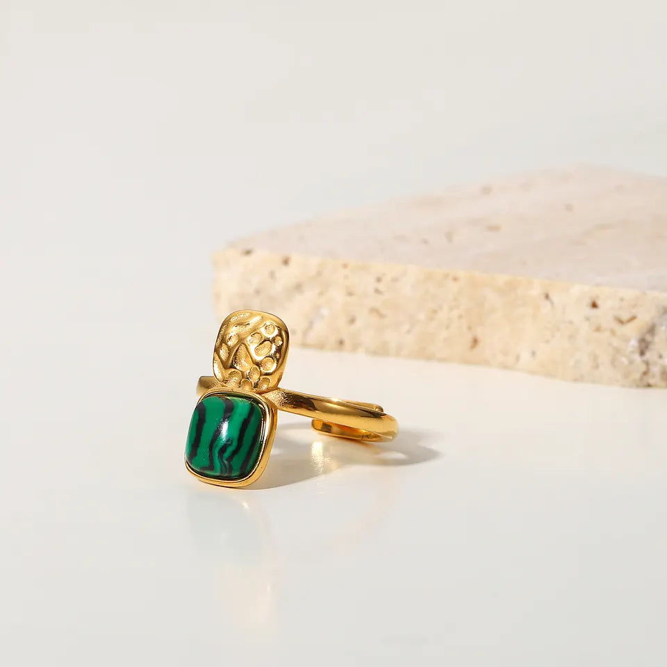 Tiger Eye Malachite Ring