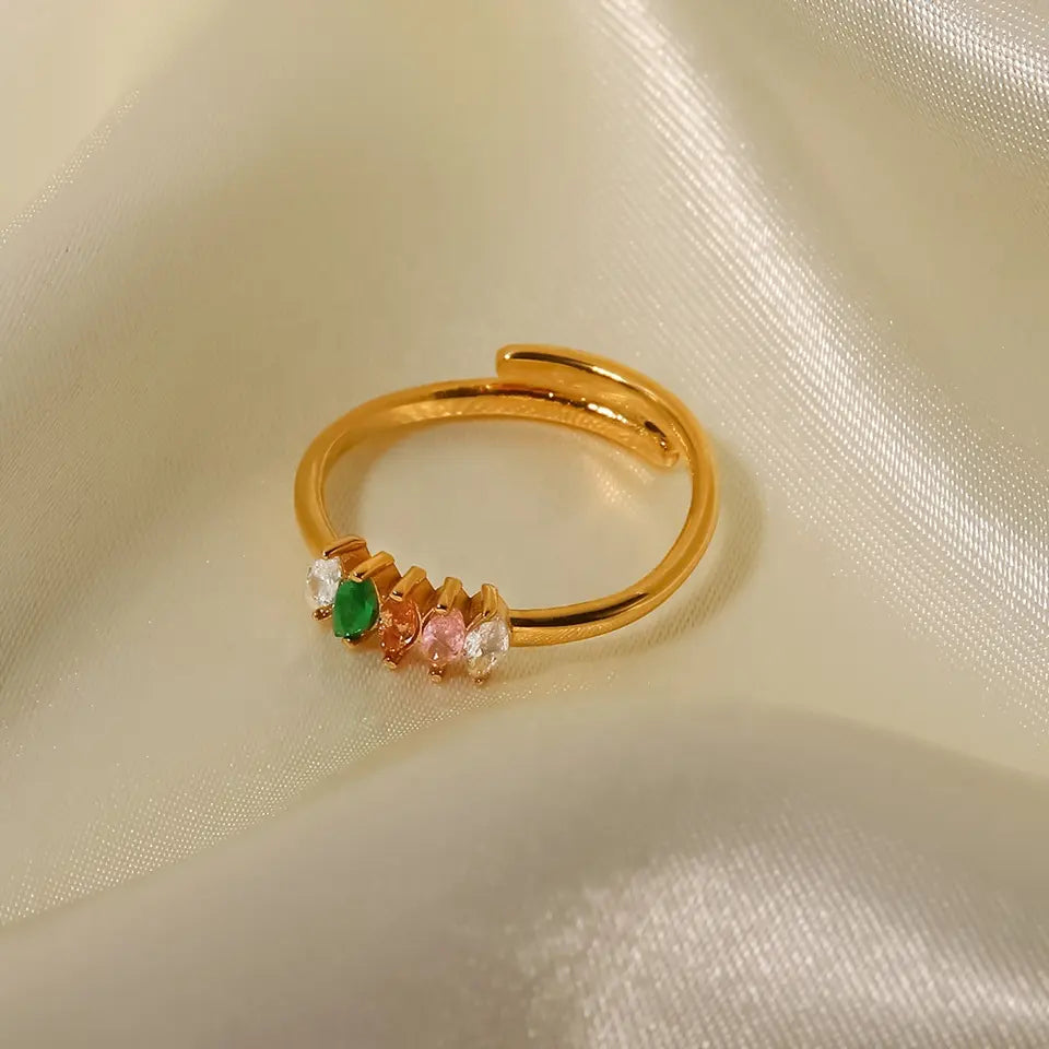 Pastel Marquise Multicolor Ring