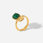 Emerald Marble Ring - 18k Gold (Demi Fine)