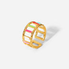 Color Grid Ring - 18k Gold (Demi Fine)