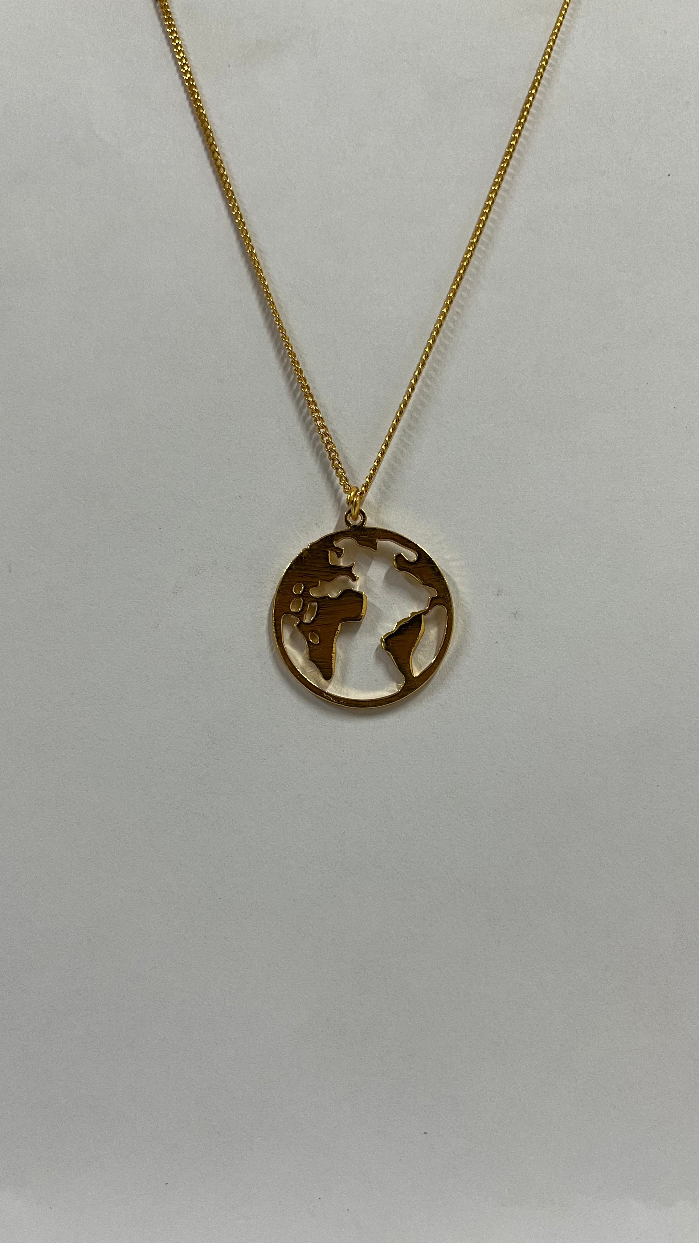 Earth Silhouette Pendant Necklace