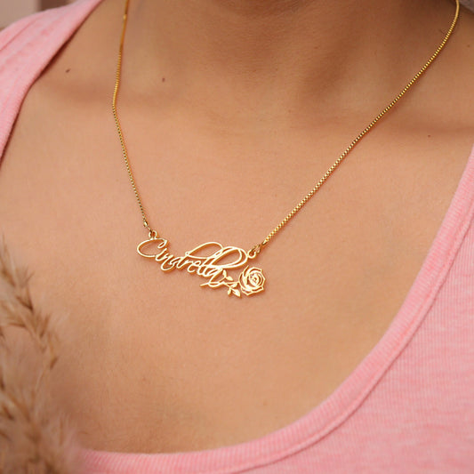 Rose Whisper Name Necklace