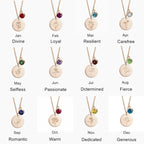 Birth Flower & Birth Stone Necklace