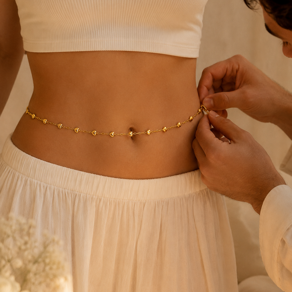 Golden Hearts Waist Chain