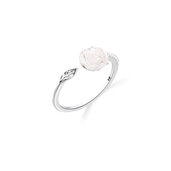 White Rose Blossom Ring