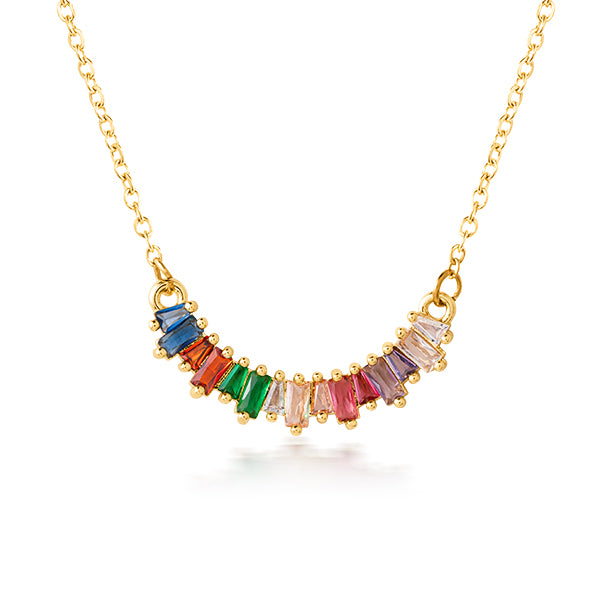 Zircon Rainbow Arc Necklace