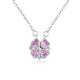 Pink Zircon Clover Pendant Necklace