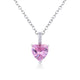 Pink Zircon Rhodium Plated  Necklace