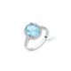 Oval Blue Zircon Halo Ring