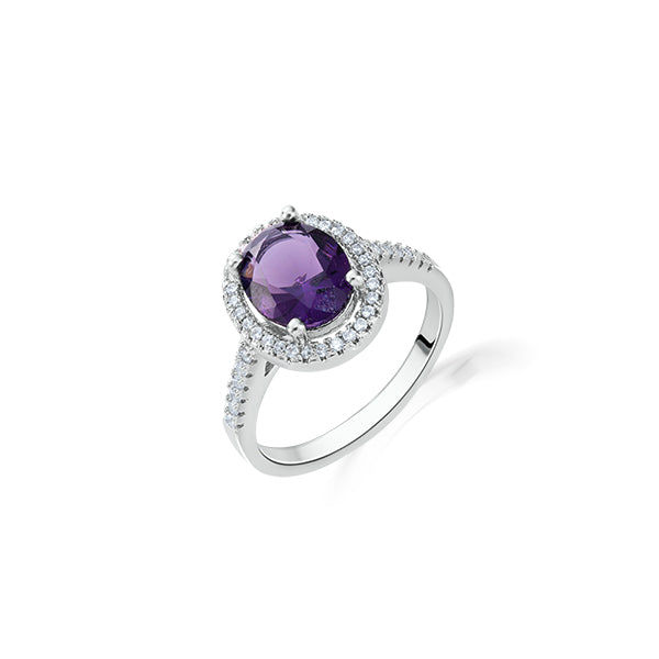 Oval Purple Zircon Ring