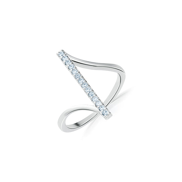 Minimalist Asymmetric Zircon Ring