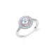 Silver Double Halo Zircon Ring