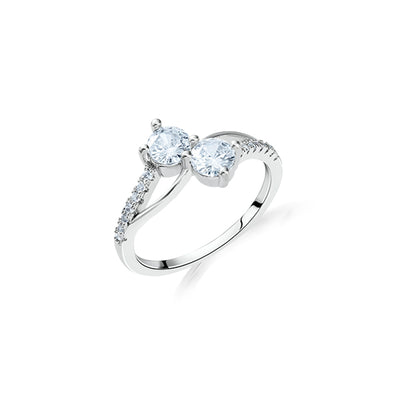 Two-Stone Bypass Zircon Ring