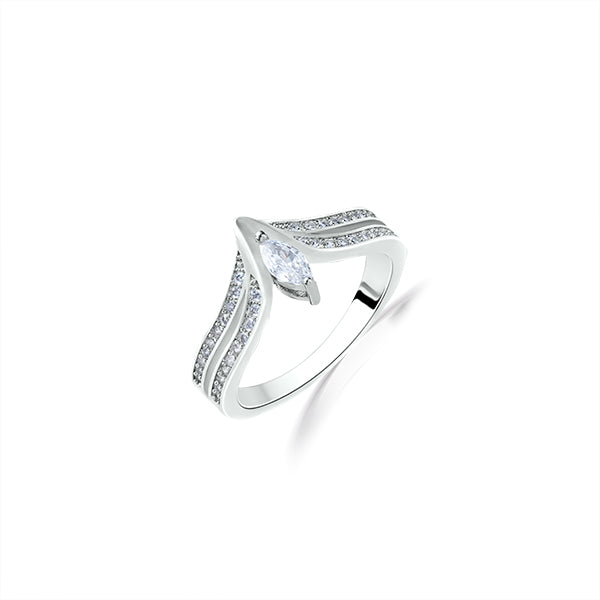 Marquise V-Shaped Zircon Ring