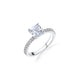 Princess Cut Zircon with Pave Band