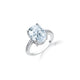 Oval Zircon Ring with Pave Band