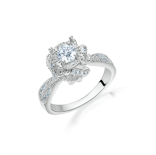 Intricate Pave Swirl Zircon Ring