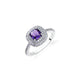 Double Halo Blue Zircon Ring