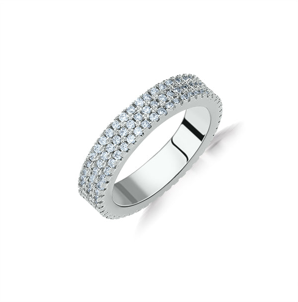 Three-Row Pave Statement Ring