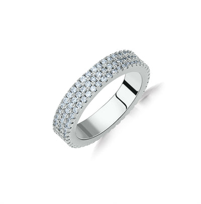 Three-Row Pave Statement Ring