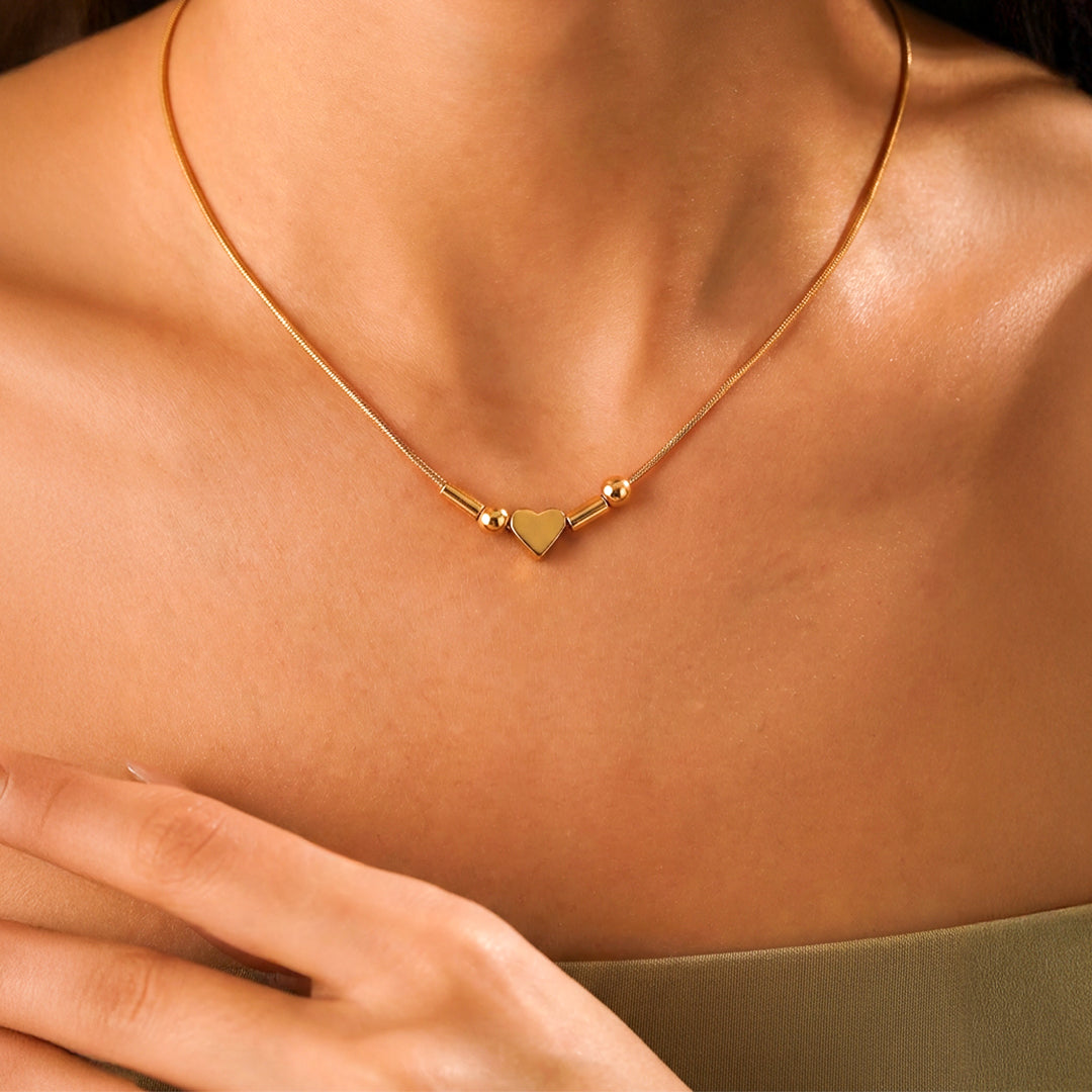 Couple Heart Morse Code Necklace