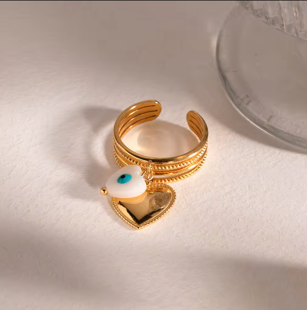 Lucky Heart Charm Ring