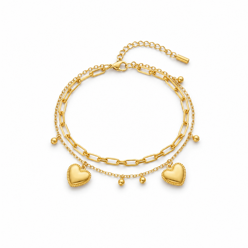 Double Layered Heart Bracelet