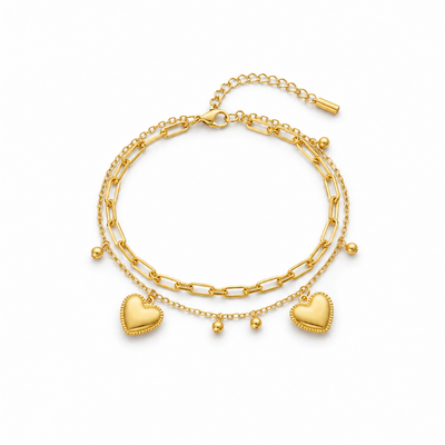 Double Layered Heart Bracelet