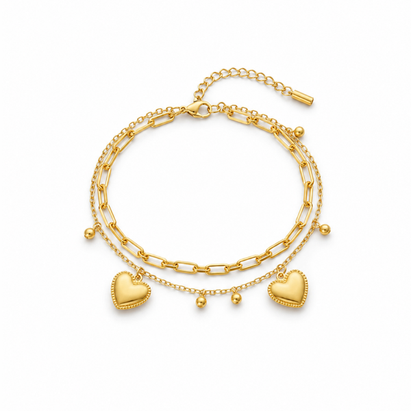 Double Layered Heart Bracelet