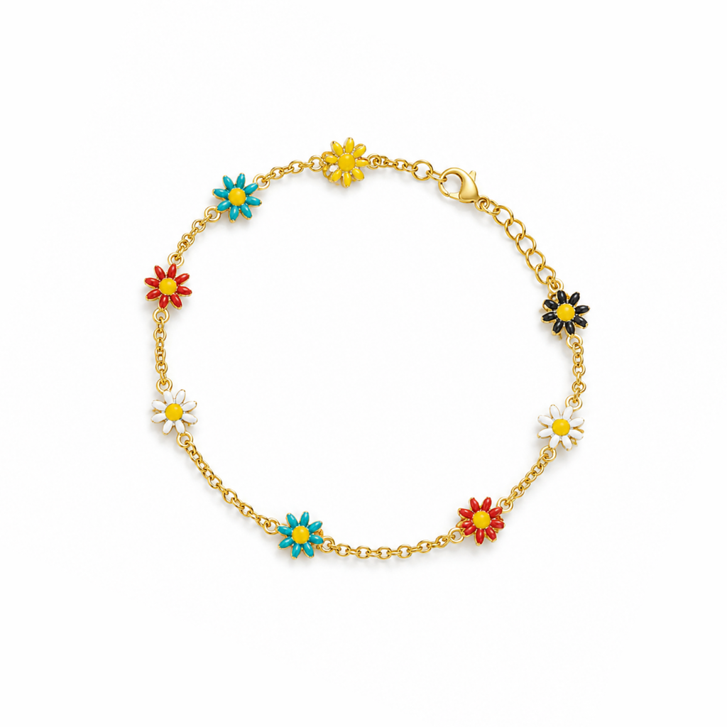 Rainbow Daisy Style Bracelet