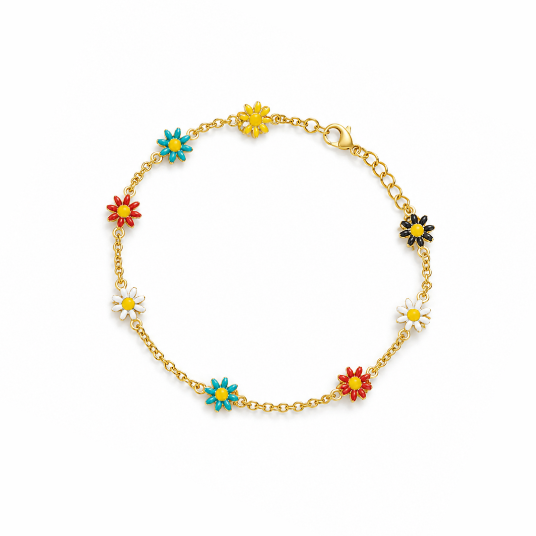 Rainbow Daisy Style Bracelet