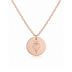 18k Rose Gold Birth Flower Necklace