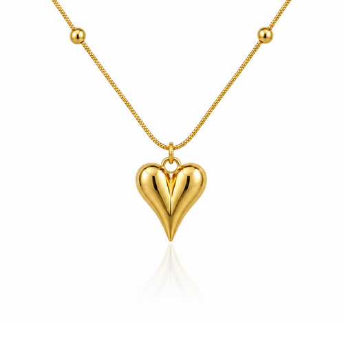 Gold Heartbeat Pendant Necklace