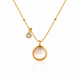 Gold Moonstone Pendant Necklace With Zircon Charm