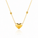 Beaded Chain With Gold Puff Heart Necklace