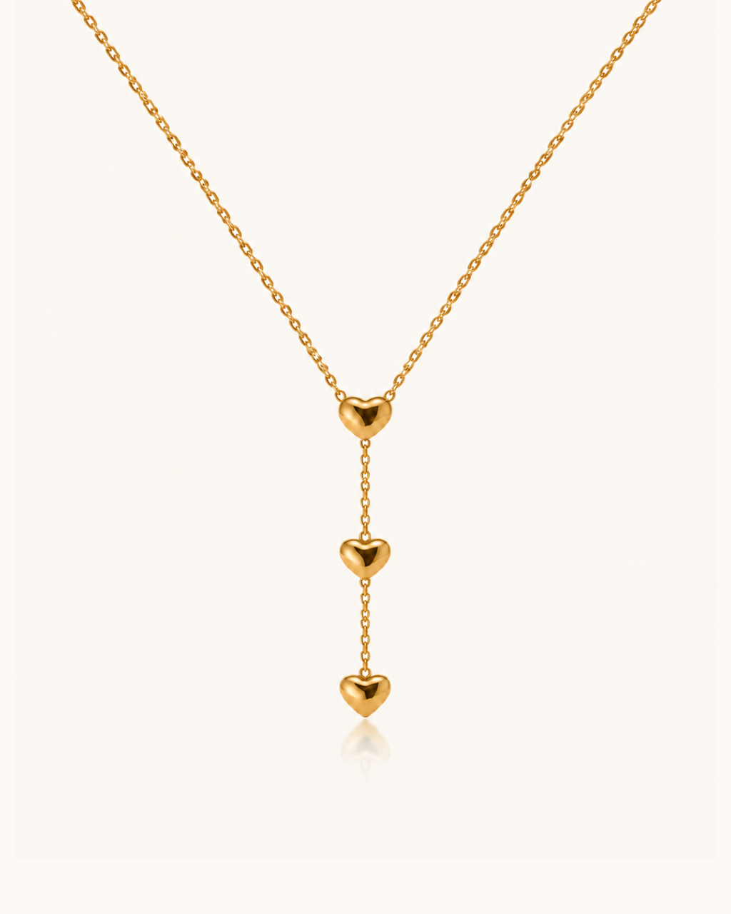 Triple Heart Necklace - 18k Gold ( Demi Fine )